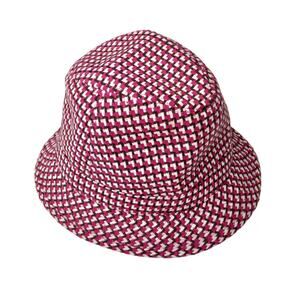 Y2k Wool Bucket Hat Fedora Hat Pink Plaid Preppy